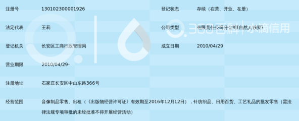 石家庄市金海音像长安分公司